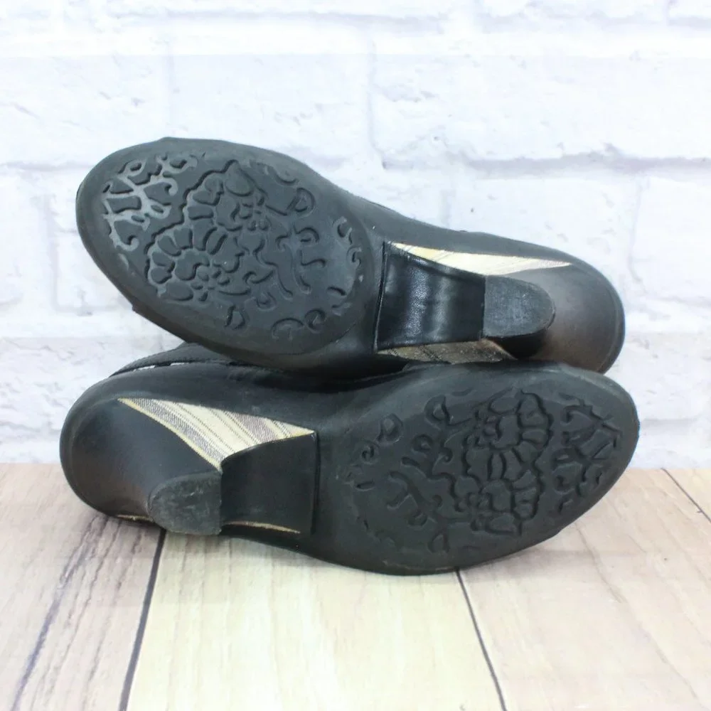 J. Denise Black Leather Ankle Strappy Gladiator Heels Pump Shoes Size US 10 - Picture 9 of 9